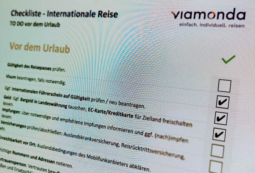 Check- und Packliste  Reisevorbereitung
